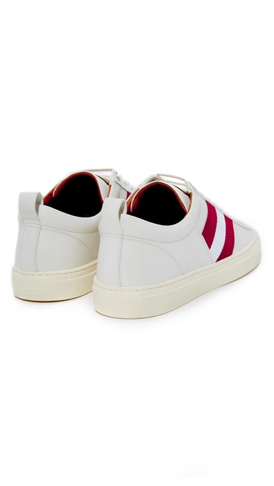 Shop Bally Helvio Leather Sneakers In White