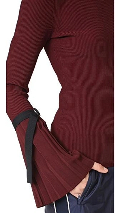 Shop 3.1 Phillip Lim Pleated Pullover In Burgundy