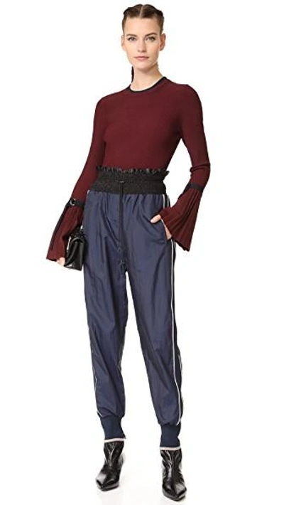 Shop 3.1 Phillip Lim Pleated Pullover In Burgundy