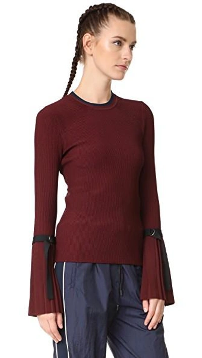 Shop 3.1 Phillip Lim Pleated Pullover In Burgundy