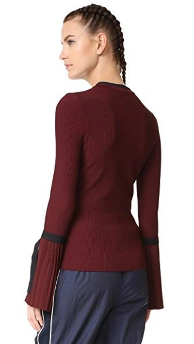 Shop 3.1 Phillip Lim Pleated Pullover In Burgundy