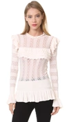 Temperley London Cypre Pointelle-knit Sweater In Almond