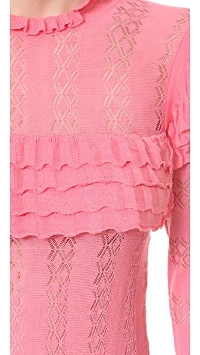 Shop Temperley London Cypre Frill Top In Cameo Pink