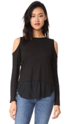 GENERATION LOVE TALULAH PLEATED COLD SHOULDER TOP