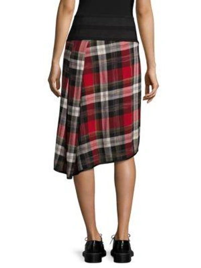 Public School Ilha Plaid High-waist A-line Skirt In Red Plaid | ModeSens