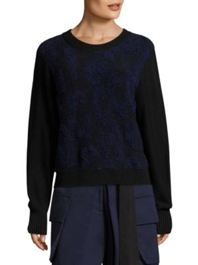 Public School Nisa Long-sleeve Knit Sweater In Navy Black