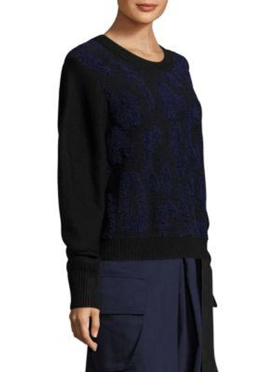 Shop Public School Nisa Leopard Sweater In Navy Black