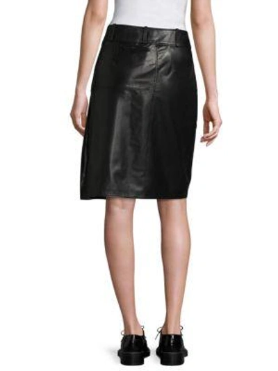 Shop Public School Ebele Leather Pleated Skirt In Black