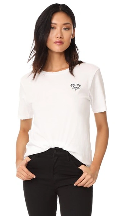 Amo Tomboy Tee With Embroidery In Vintage White
