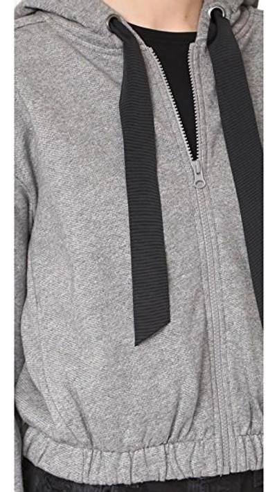 Shop Demylee Seanne Zip Up Sweatshirt In Medium Heather Grey