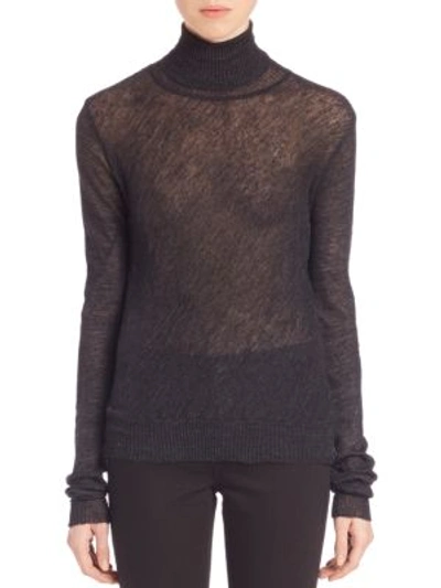 Acne Studios Sheer Turtleneck Sweater In Black
