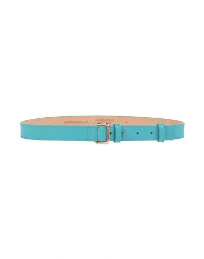 Shop Cedric Charlier Belt In Turquoise