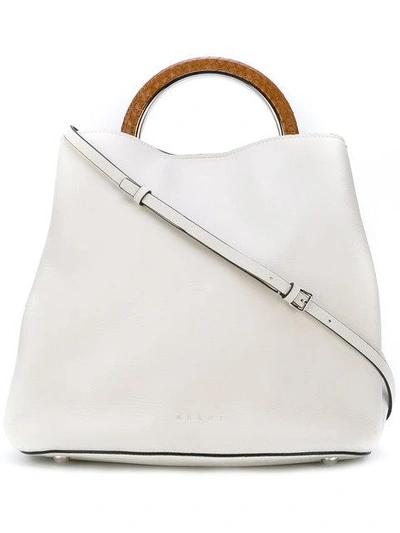 Shop Marni Pannier Tote Bag In White