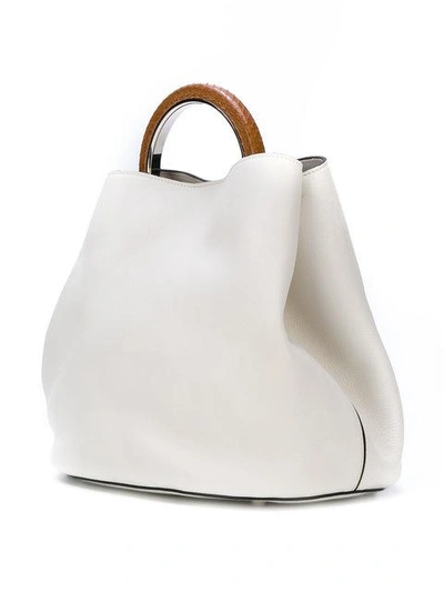 Shop Marni Pannier Tote Bag In White