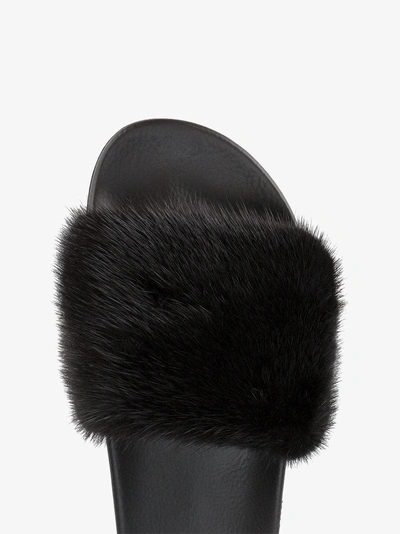 Shop Givenchy Black Fur Slides