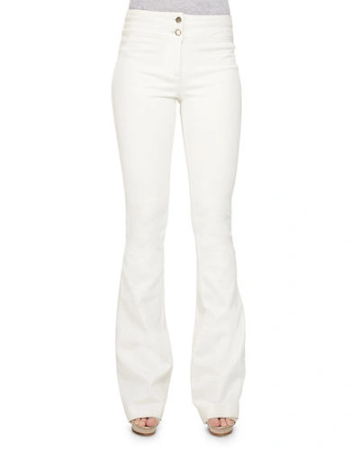 Veronica Beard Flare-leg Dark Stretch Jeans In White
