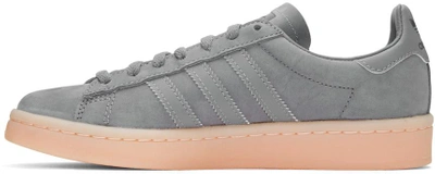 Shop Adidas Originals Grey & Pink Suede Campus Sneakers