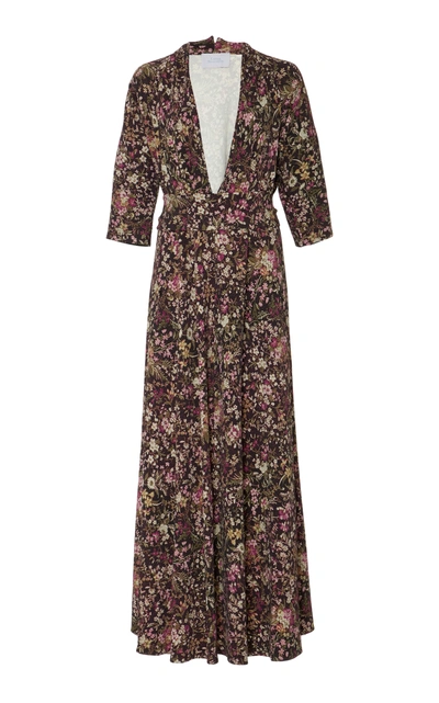 Luisa Beccaria M'o Exclusive Floral Print Gown