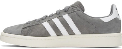 Shop Adidas Originals Grey Suede Campus Sneakers In Grey Three/ftwr Whit