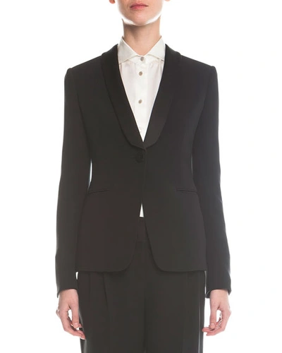 Giorgio Armani Single-button Tuxedo Jacket In Black