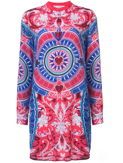 Mary Katrantzou Embroidered Shirt Dress In Red | ModeSens