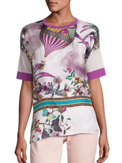 Shop Etro Floral Printed Top In Taupe