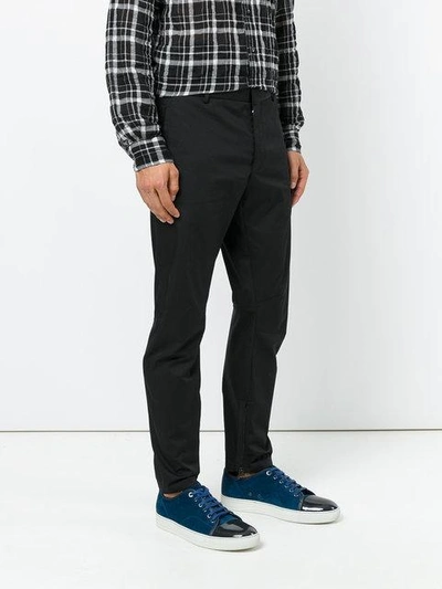 Shop Lanvin Zip Cuff Trousers In Black