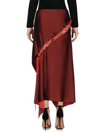 Shop Dkny Maxi Skirts In Brick Red