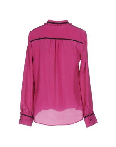 Shop Just Cavalli Silk Shirts & Blouses In Garnet