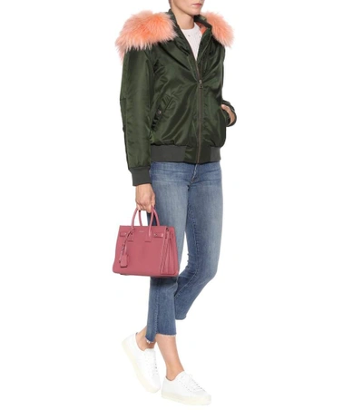 Shop Mr & Mrs Italy Fur-trimmed Bomber Jacket