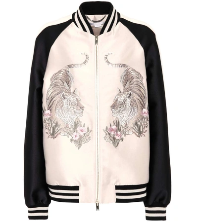 Shop Stella Mccartney Embroidered Bomber Jacket In Pink