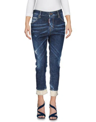 Shop Dsquared2 Woman Jeans Blue Size 4 Cotton, Elastane, Silk, Polyamide