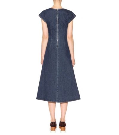 Shop Stella Mccartney Ella Denim Midi Dress In Blue