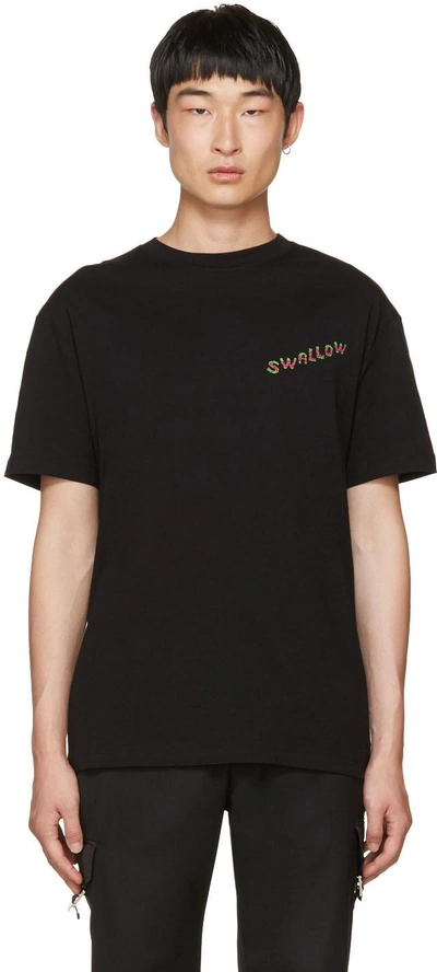 Shop Mcq By Alexander Mcqueen Black 'swallow' T-shirt