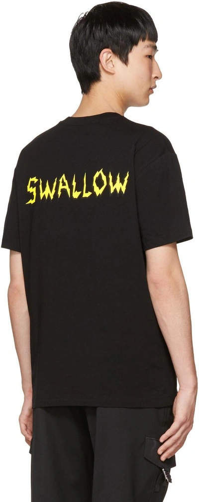 Shop Mcq By Alexander Mcqueen Black 'swallow' T-shirt