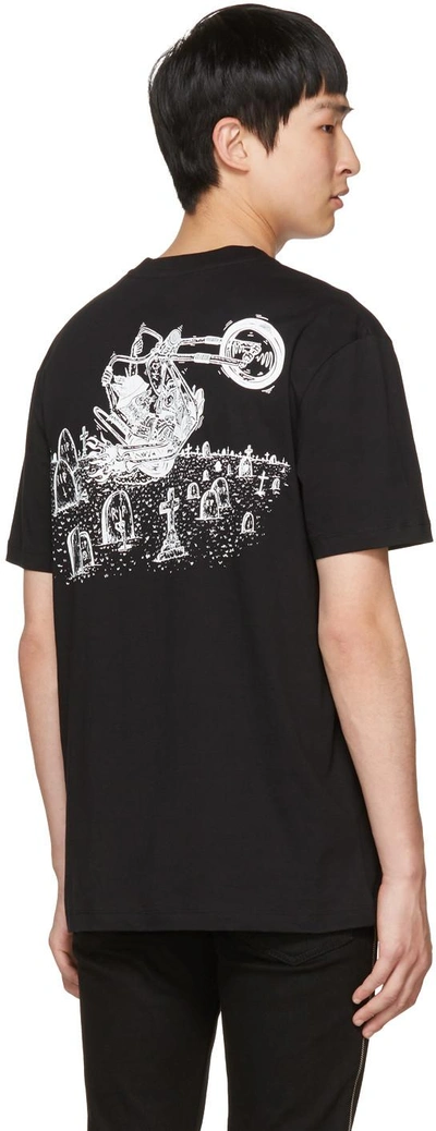 Shop Mcq By Alexander Mcqueen Black Dropped Shoulder Graveyard Bunny T-shirt
