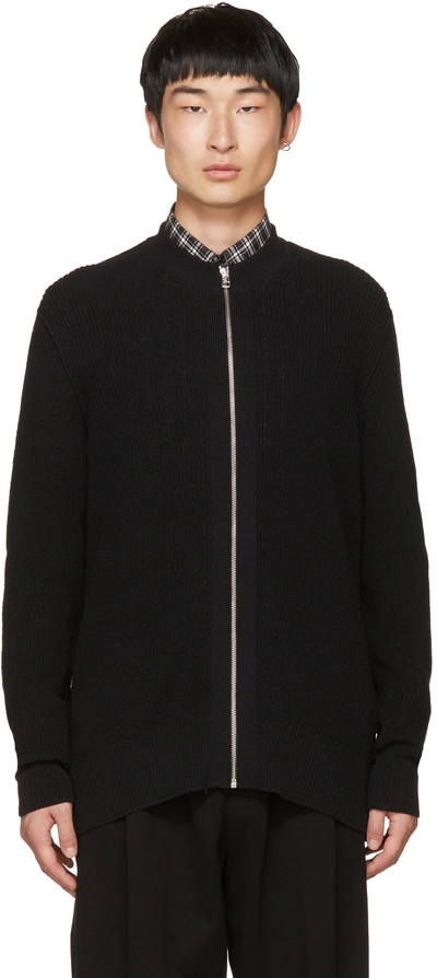 Mcq By Alexander Mcqueen Mcq Alexander Mcqueen Black Zipper Basic Cardigan In 1000 - Darkest Black