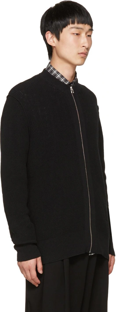 Shop Mcq By Alexander Mcqueen Mcq Alexander Mcqueen Black Zipper Basic Cardigan In 1000 - Darkest Black