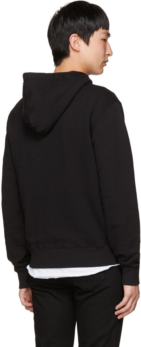 Saint Laurent Printed Hoodie In Black | ModeSens