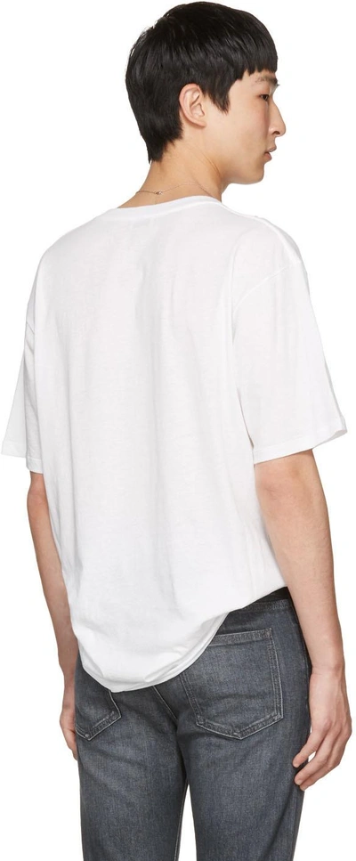 Shop Saint Laurent White Signature Logo T-shirt