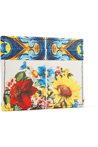 Shop Dolce & Gabbana Printed Textured-leather Cardholder