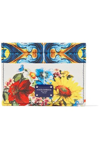 Shop Dolce & Gabbana Printed Textured-leather Cardholder