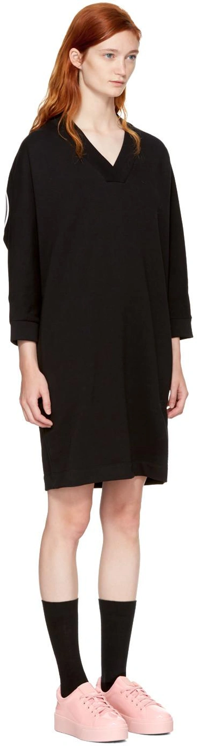 Shop Kenzo Black Logo V-neck Sweatshirt Dress