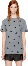 MCQ BY ALEXANDER MCQUEEN Grey Micro Swallow Classic T-Shirt