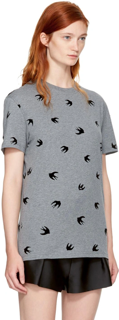 Shop Mcq By Alexander Mcqueen Grey Micro Swallow Classic T-shirt