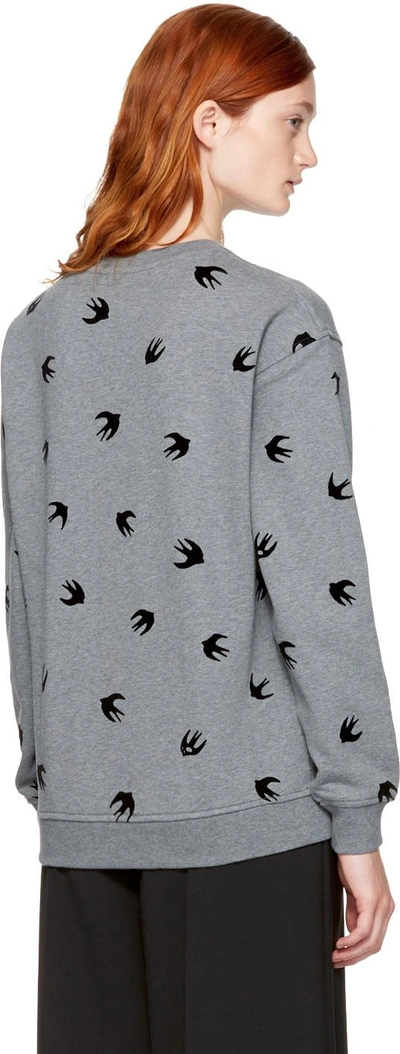 Shop Mcq By Alexander Mcqueen Grey Micro Swallow Sweatshirt