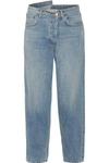 MONSE ASYMMETRIC MID-RISE TAPERED JEANS