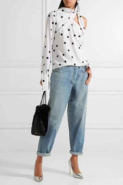 Shop Monse Asymmetric Mid-rise Tapered Jeans