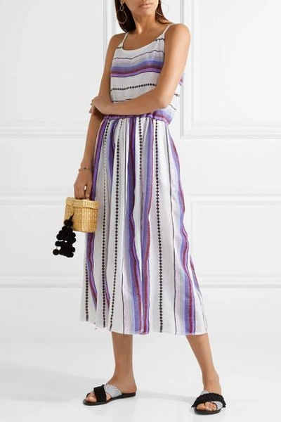 Shop Lemlem Adia Striped Cotton-blend Gauze Midi Dress