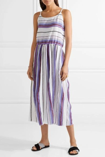 Shop Lemlem Adia Striped Cotton-blend Gauze Midi Dress